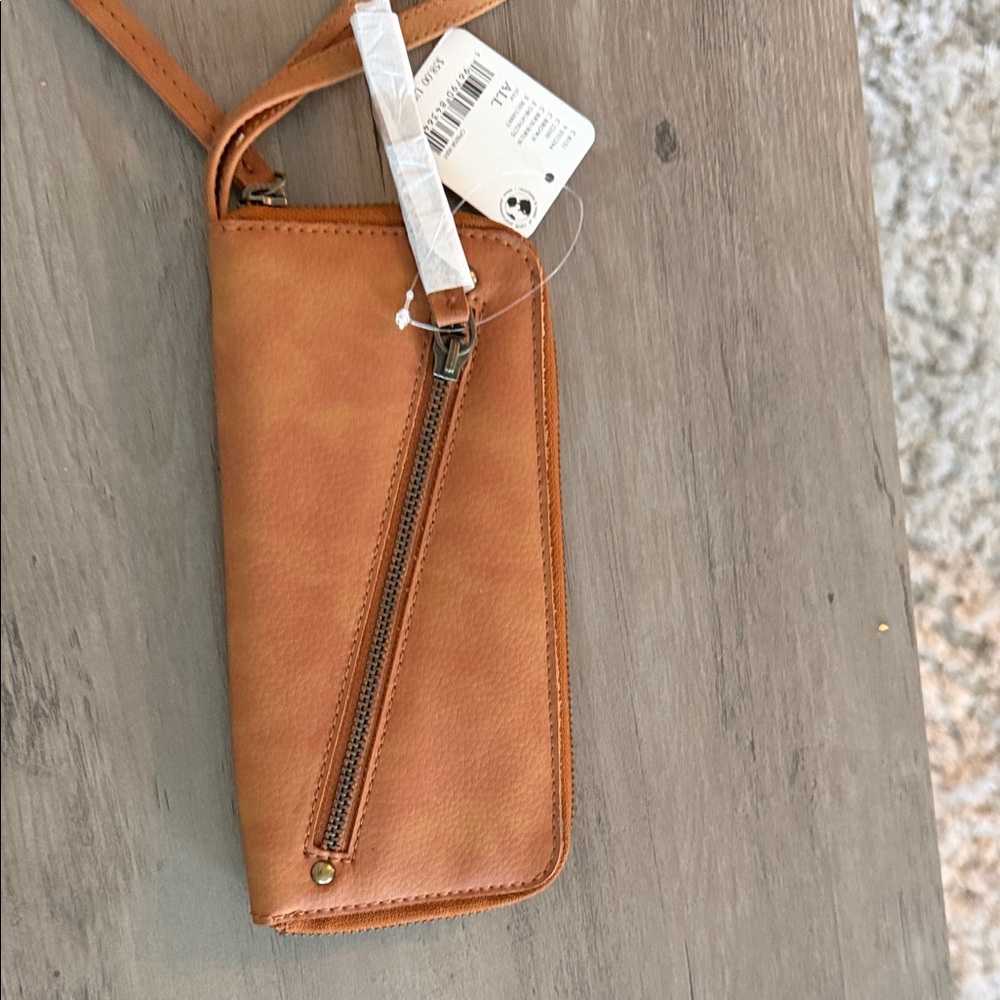 Free People Tan Wristlet Clutch